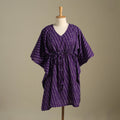 Purple Pochampally Ikat Weave Cotton Kaftan (Medium)