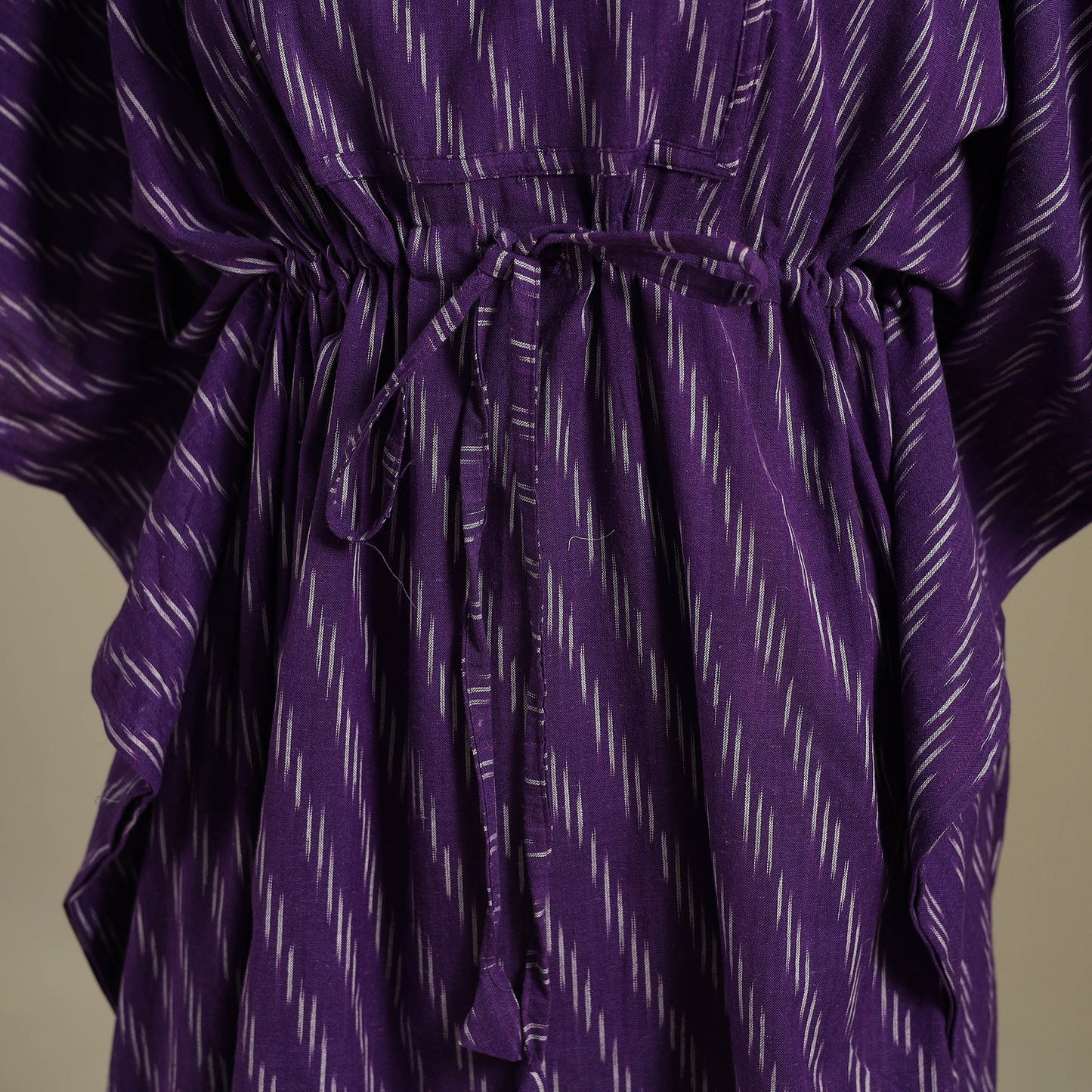 Purple Pochampally Ikat Weave Cotton Kaftan (Medium)