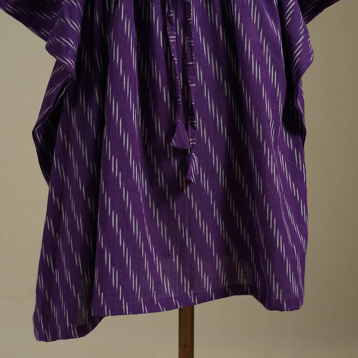 Purple Pochampally Ikat Weave Cotton Kaftan (Medium)