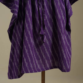 Purple Pochampally Ikat Weave Cotton Kaftan (Medium)