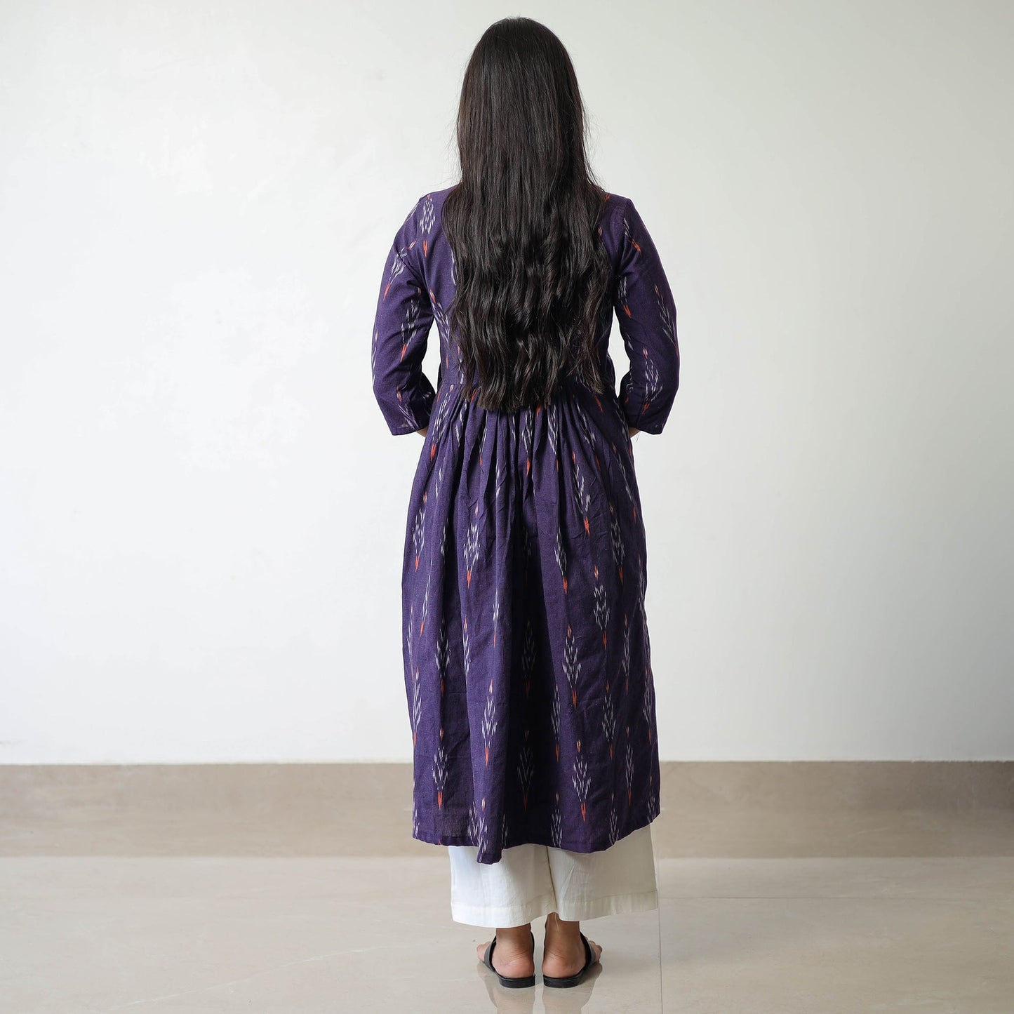 Buy Pochampally Ikat Weave Cotton A-Line Kurta 09 Online at iTokri.Com
