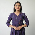 Buy Pochampally Ikat Weave Cotton A-Line Kurta 09 Online at iTokri.Com