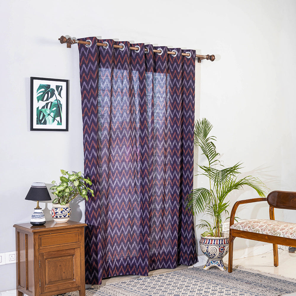 Buy Pochampally Ikat Weave Pure Cotton Fabric Door Curtain Online at iTokri.com