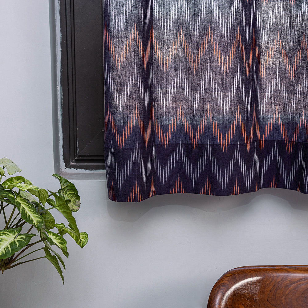 Pochampally ikat weave pure cotton fabric window curtain (5