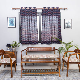 Pochampally ikat weave pure cotton fabric window curtain (5