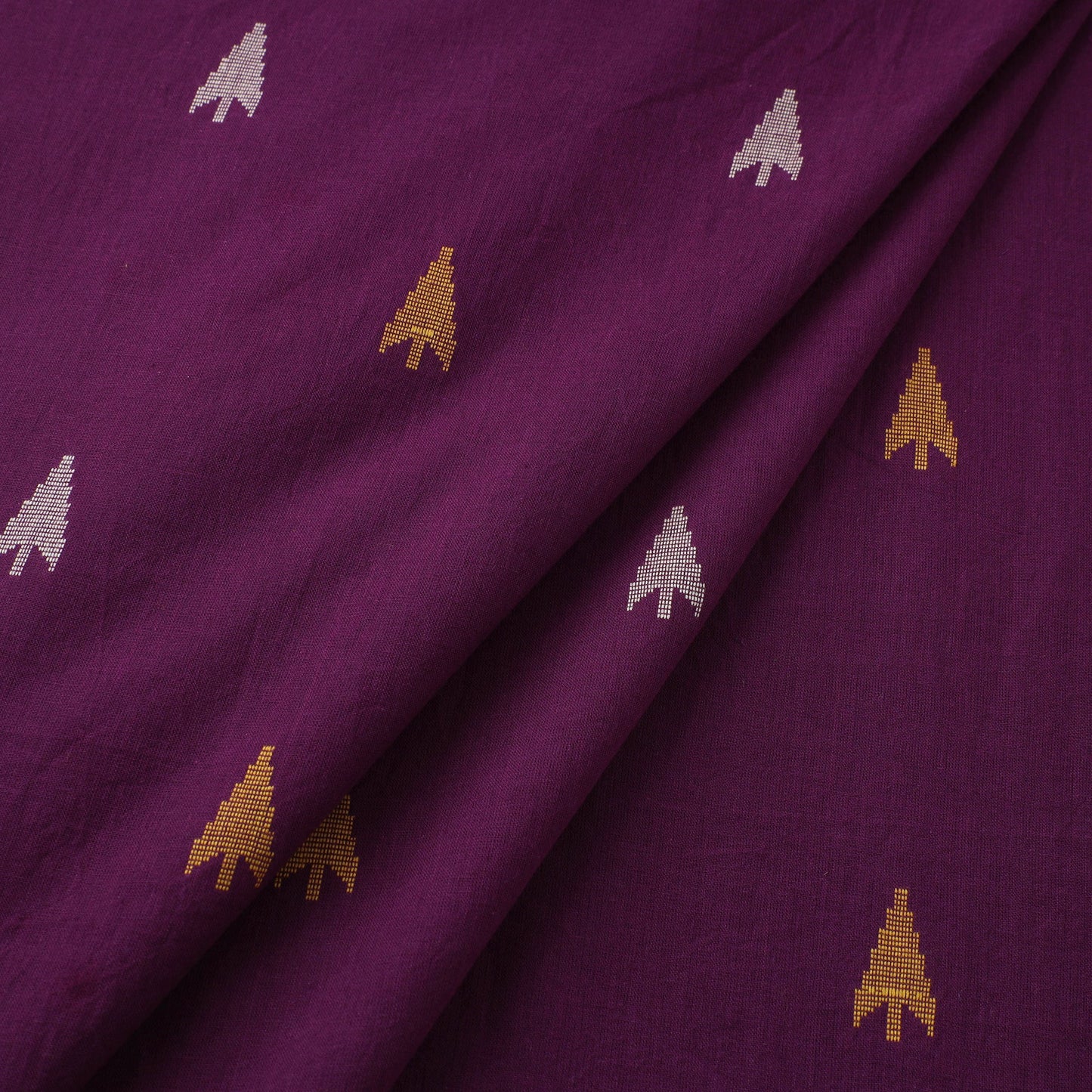 Purple Prewashed Cotton Jacquard Fabric