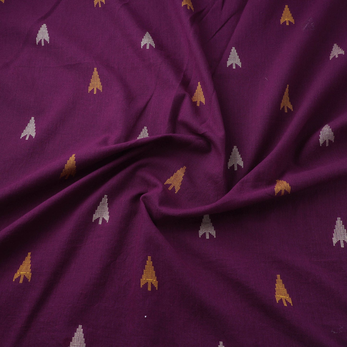 Purple Prewashed Cotton Jacquard Fabric