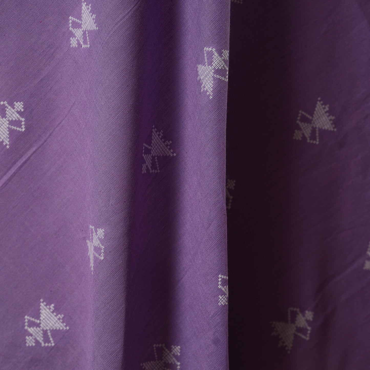 Purple - prewashed cotton jacquard fabric 15 - handcrafted