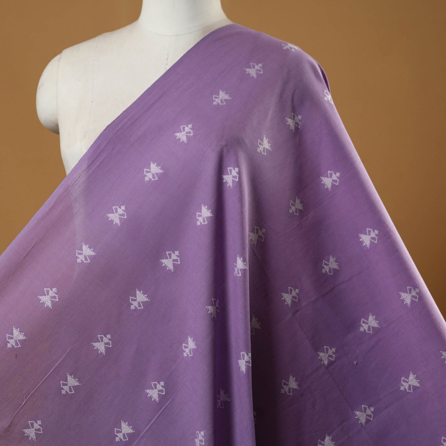 Purple - prewashed cotton jacquard fabric 15 - handcrafted