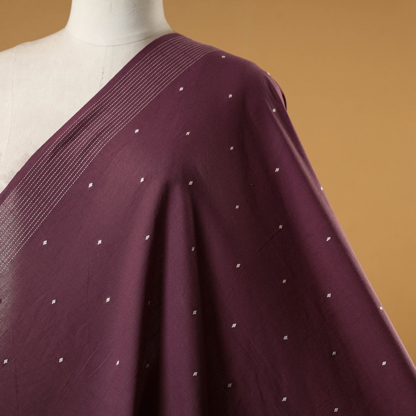 Purple - prewashed cotton jacquard fabric 19 - handcrafted