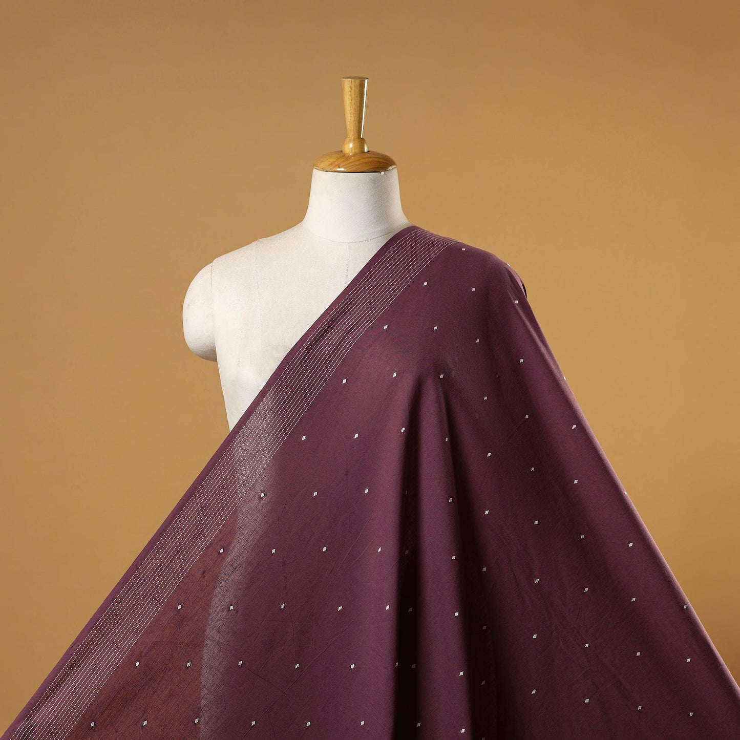 Purple - prewashed cotton jacquard fabric 19 - handcrafted