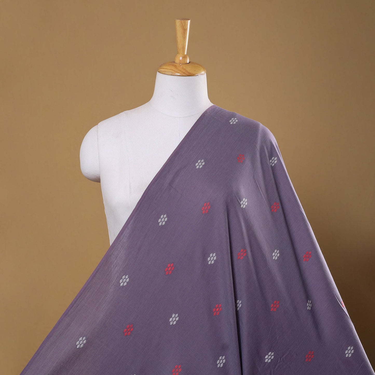 Purple Prewashed Cotton Jacquard Fabric