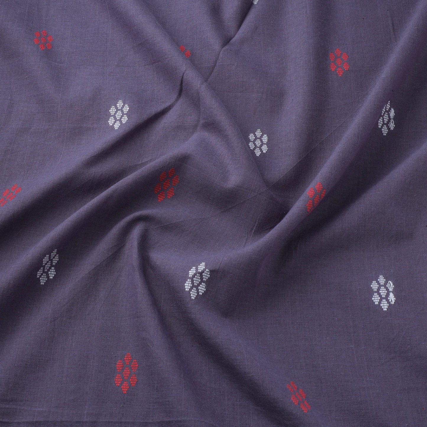 Purple Prewashed Cotton Jacquard Fabric
