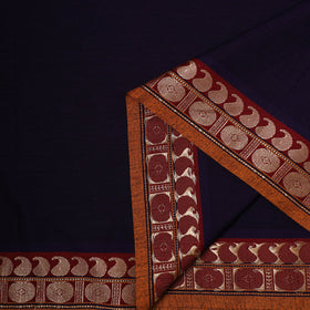 Purple - prewashed cotton thread border dharwad fabric 05