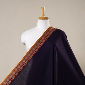 Purple - prewashed cotton thread border dharwad fabric 05