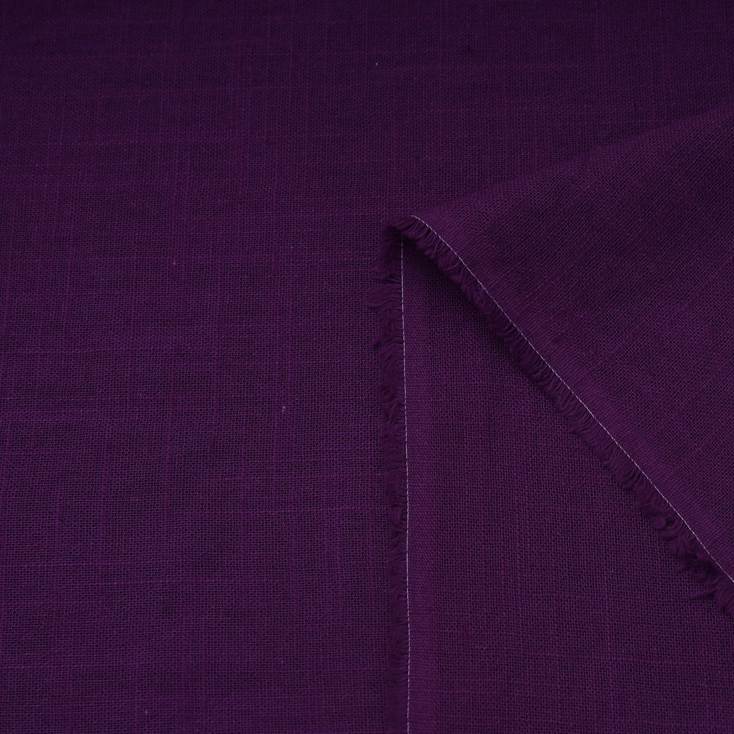 Purple - prewashed slub cotton plain fabric 12 - handcrafted