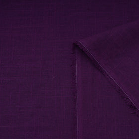 Purple - prewashed slub cotton plain fabric 12 - handcrafted