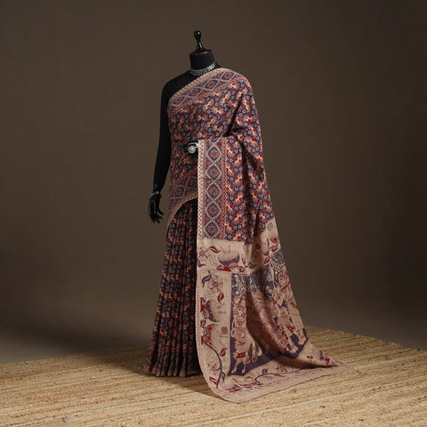 Printed cotton kalamkari saree 04 - handcrafted