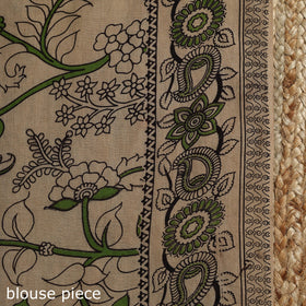 Printed cotton kalamkari saree 12 - handcrafted