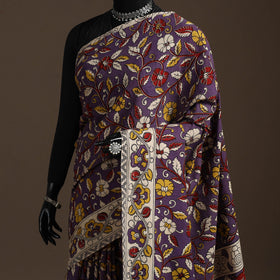 Printed cotton kalamkari saree 26 - handcrafted