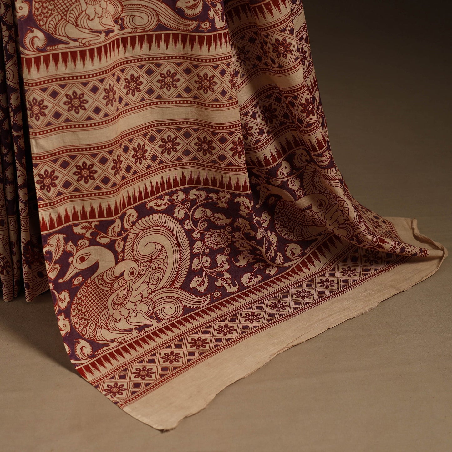 Purple - printed cotton nellore kalamkari saree 10