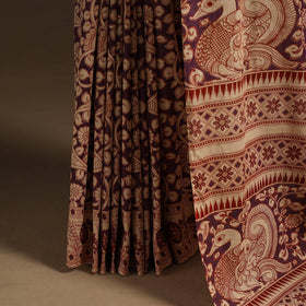 Purple - printed cotton nellore kalamkari saree 10