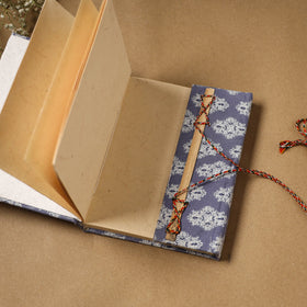 Printed fabric cover handmade paper notebook with thread