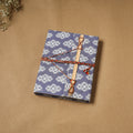 Printed fabric cover handmade paper notebook with thread