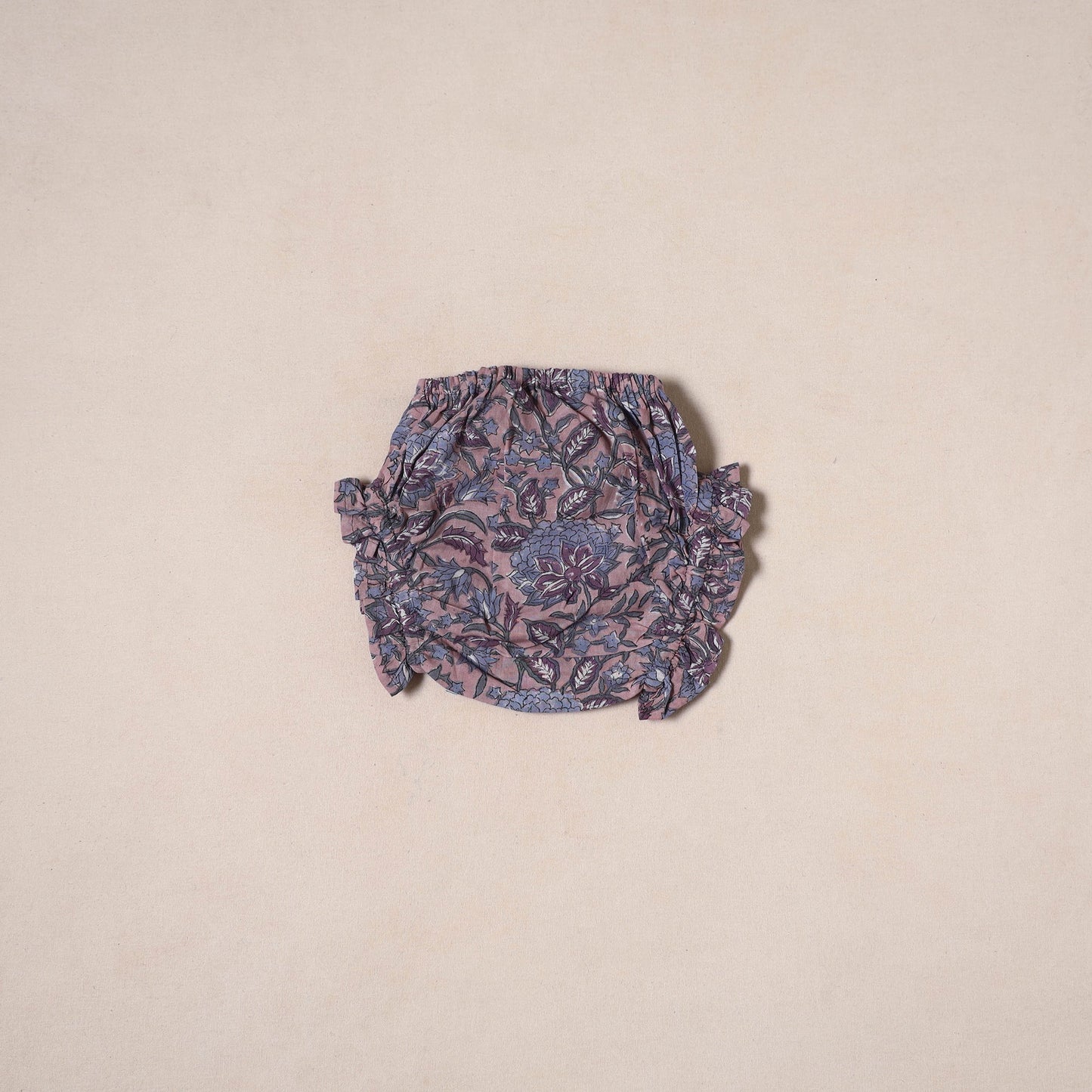 Purple - pure cotton baby girls floral top & shorts (6-12