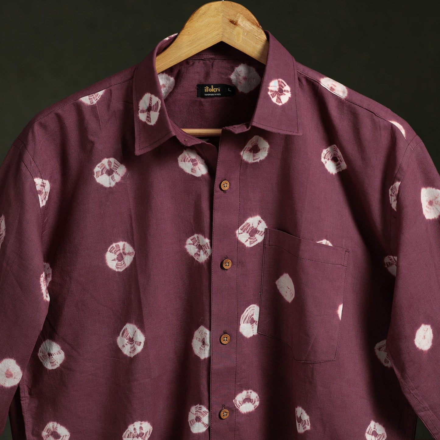 Purple & white - pure cotton full sleeve tie-dye men