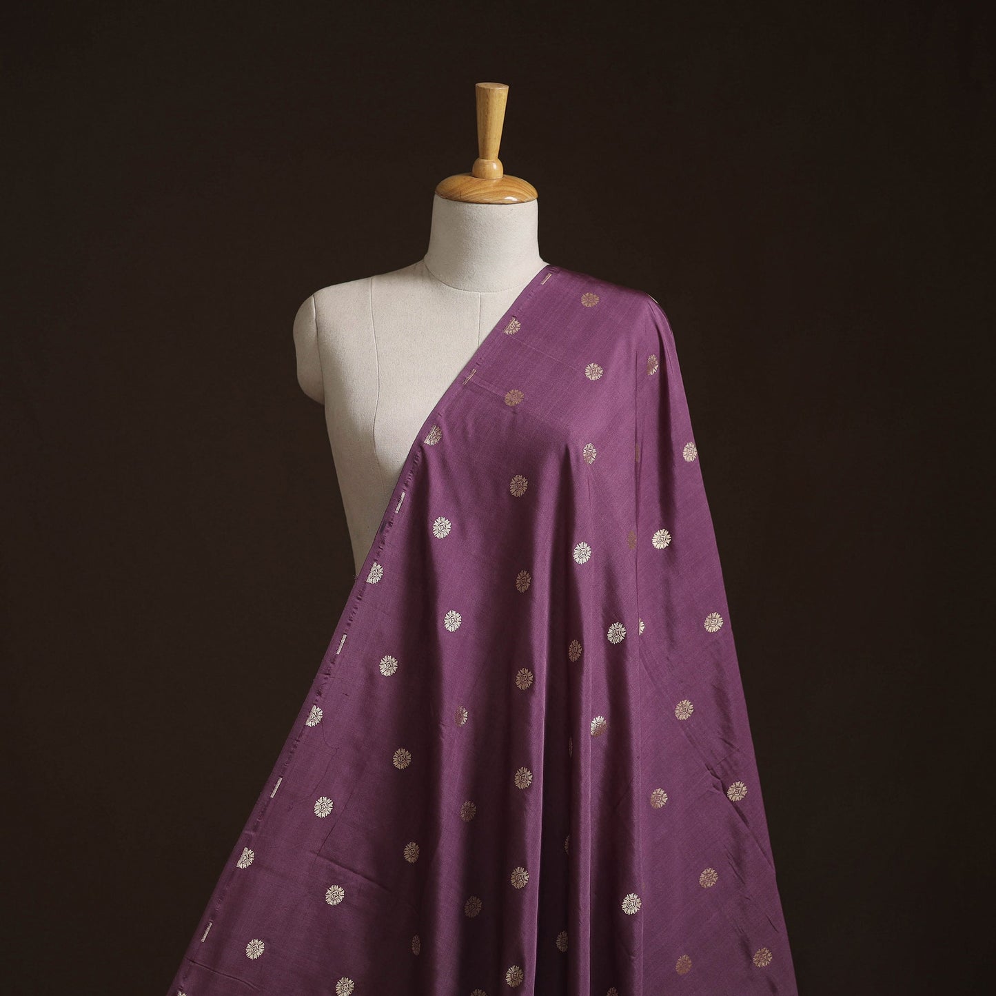 Pure handwoven silk cotton brocade banarasi fabric 02