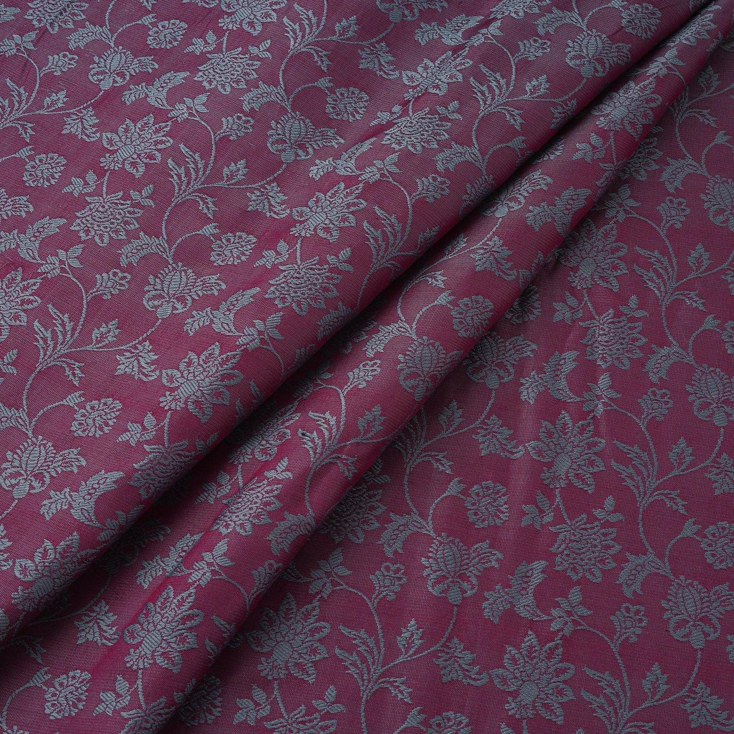 Pure handwoven silk cotton jacquard weave banarasi fabric