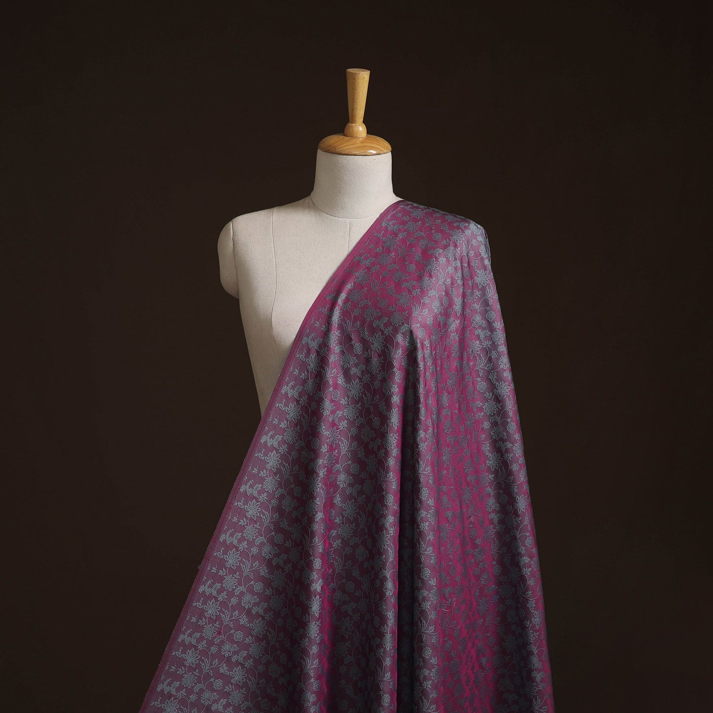 Pure handwoven silk cotton jacquard weave banarasi fabric