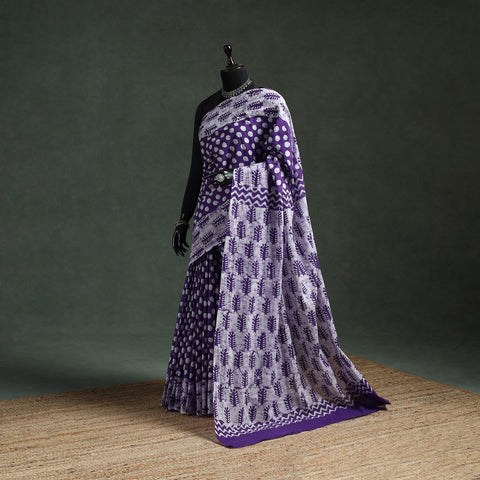 Pure mul cotton hand block batik print saree 83