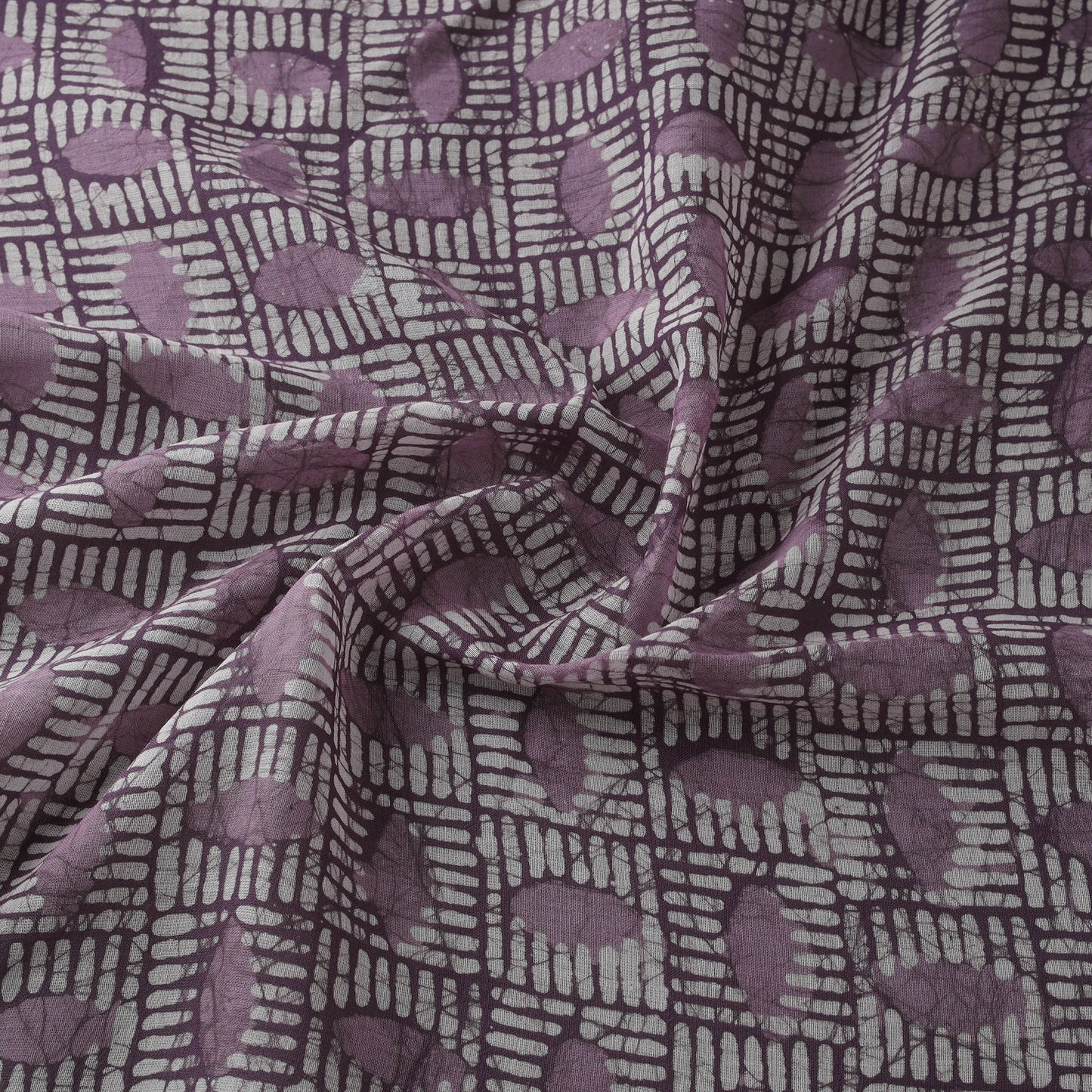 Pure mul cotton kutch hand block batik print fabric 07