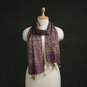 Pure mul cotton kutch hand block batik print stole