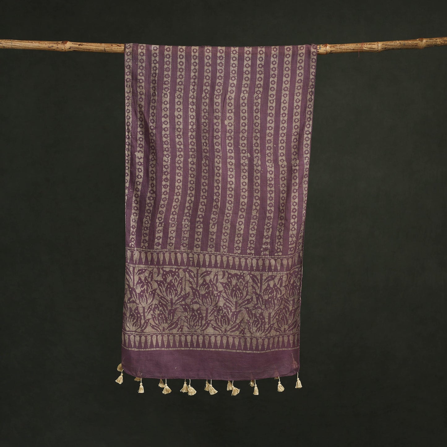 Pure mul cotton kutch hand block batik print stole