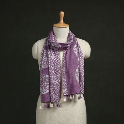 Pure mul cotton kutch hand block batik print stole