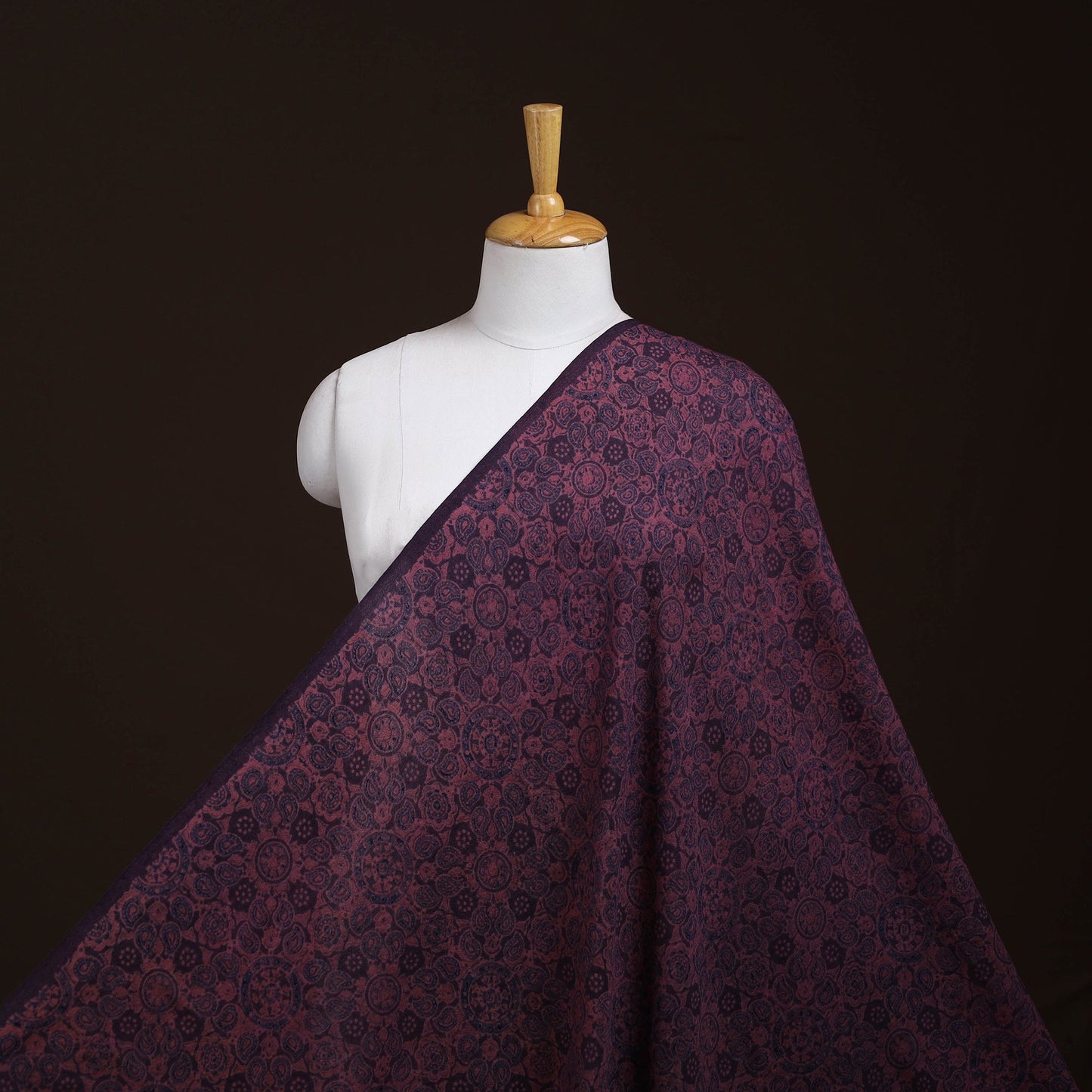Pure wool handloom natural dyed ajrak fabric 13