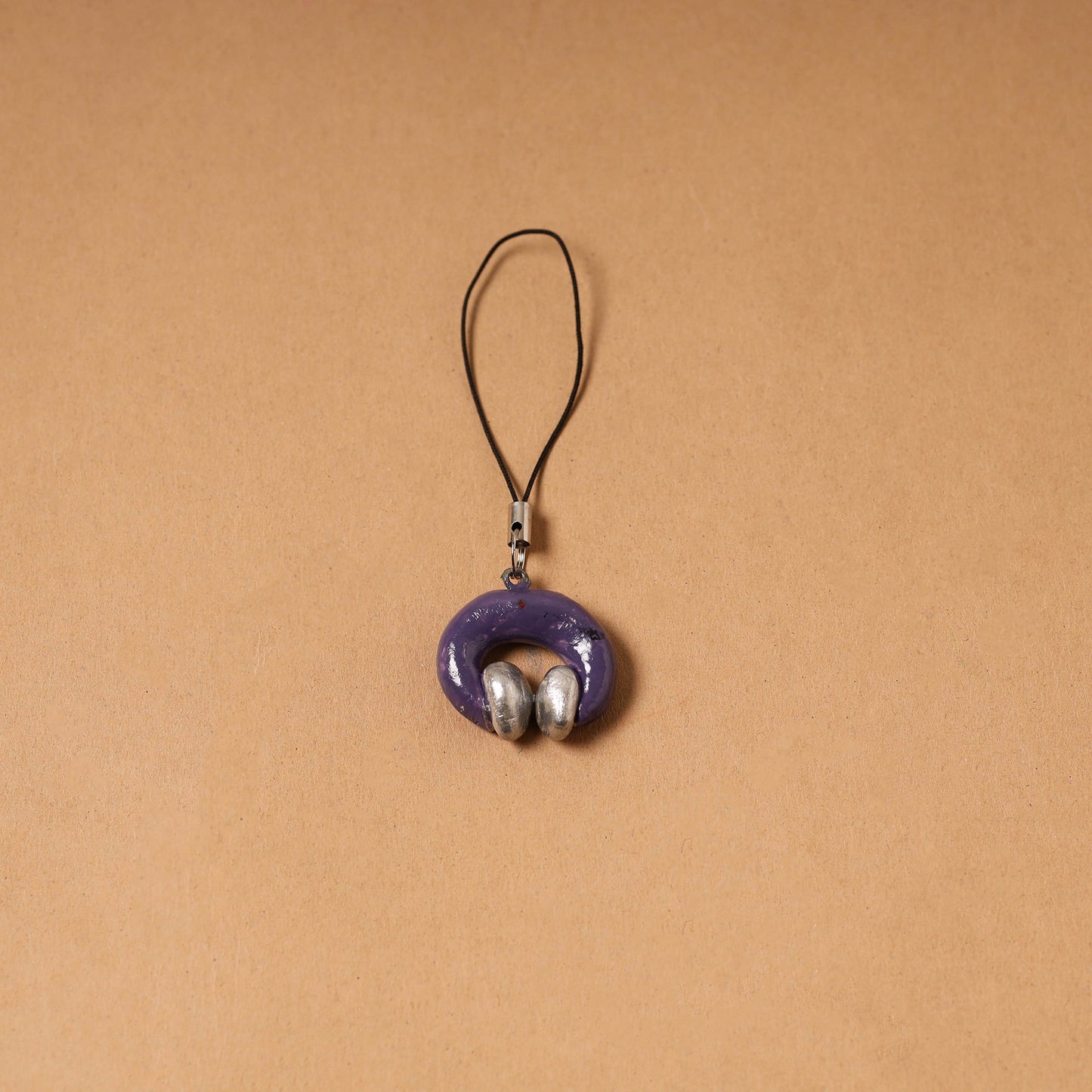 Purple - quirklets handpainted clay headphone bag charm