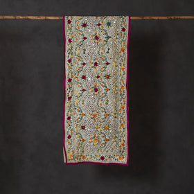 Purple Ranihati Chanderi Silk Hand Embroidered Stole