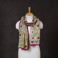 Purple Ranihati Chanderi Silk Hand Embroidered Stole