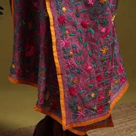 Ranihati chapa work chanderi silk hand embroidery dupatta