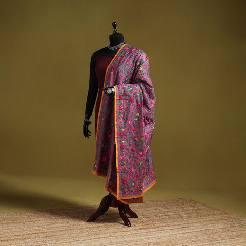 Ranihati chapa work chanderi silk hand embroidery dupatta