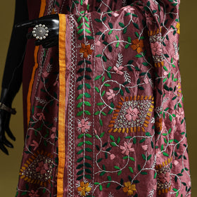 Ranihati chapa work chanderi silk hand embroidery dupatta
