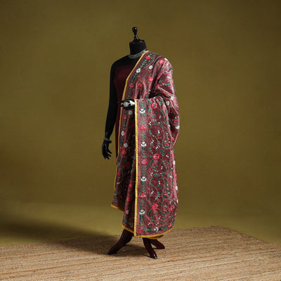 Ranihati chapa work chanderi silk hand embroidery dupatta