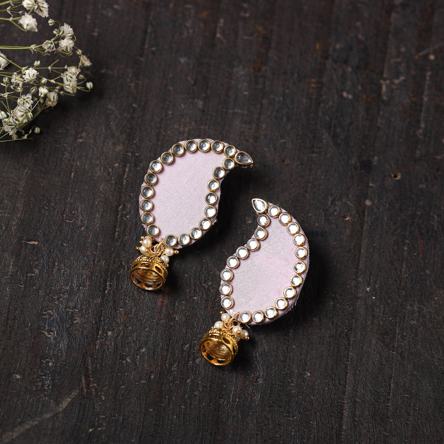 Buy Ridhima Stone Work Fabart Earrings
