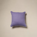 Running stitch plain cotton cushion cover 12 - handcrafted