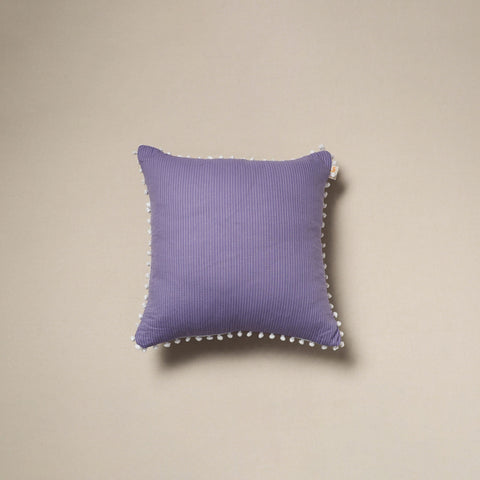 Running stitch plain cotton cushion cover 12 - handcrafted