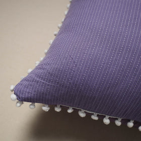 Running stitch plain cotton cushion cover 12 - handcrafted